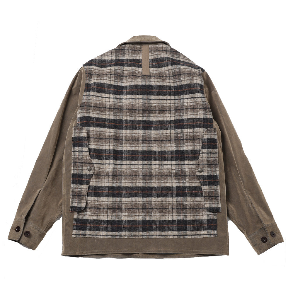 Cotton-ester flocked denim x cotton check flannel Filson double name J016
