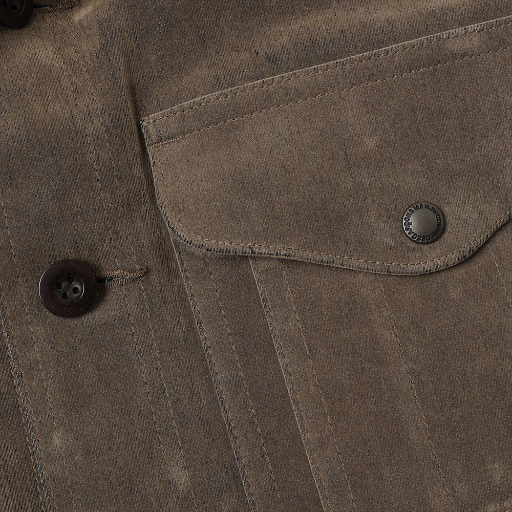 Cotton-ester flocked denim x cotton check flannel Filson double name J016
