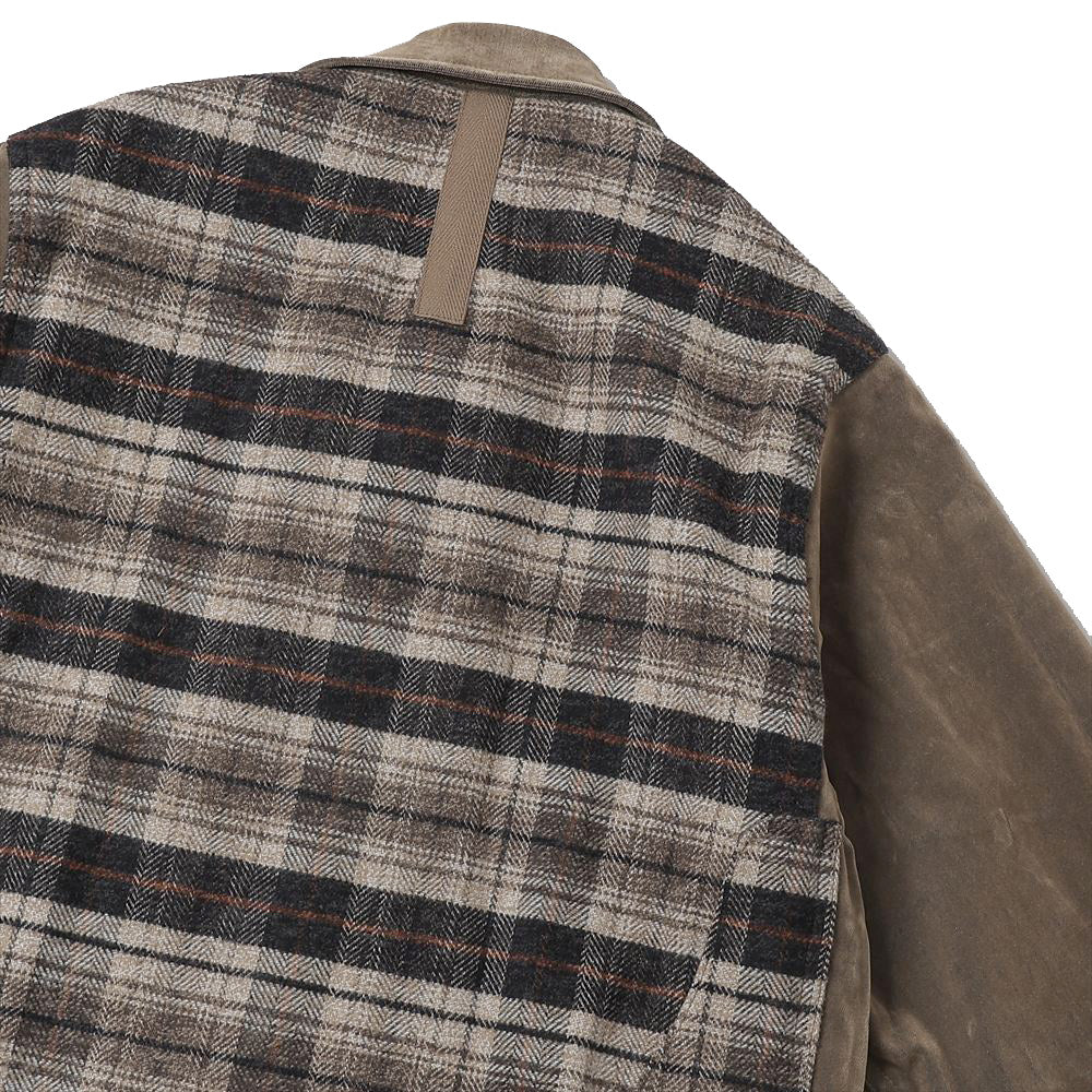 Cotton-ester flocked denim x cotton check flannel Filson double name J016