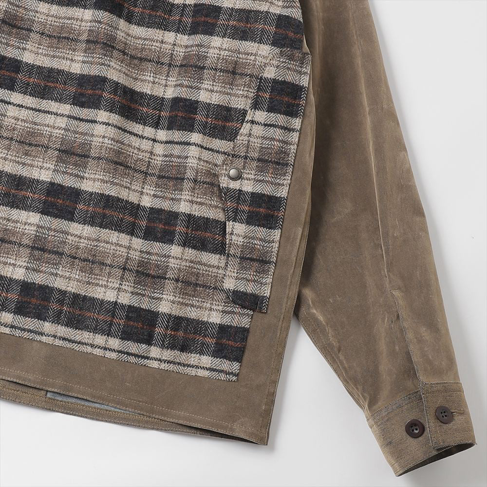 Cotton-ester flocked denim x cotton check flannel Filson double name J016