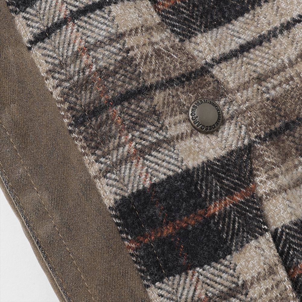 Cotton-ester flocked denim x cotton check flannel Filson double name J016