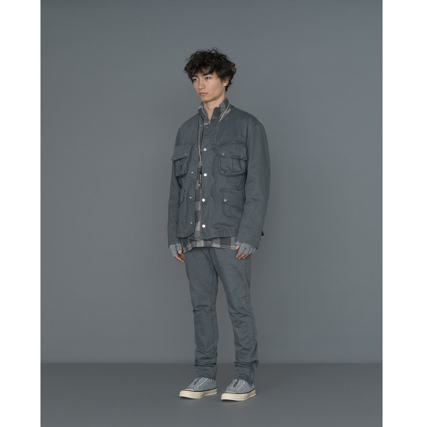 RIDER JACKET COTTON DRILL PIGMENT DYE WITH WINDSTOPPER