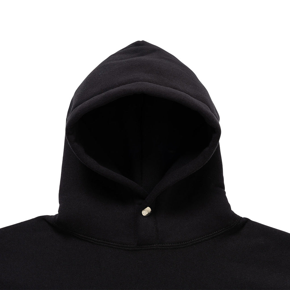 SIGNATURE SNAP FLEECE HOODIE(BLACK)