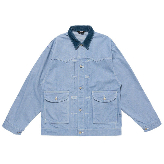 EMBOSSED DENIM JACKET