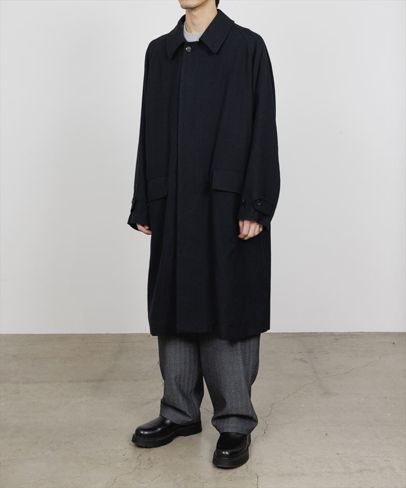 RAGLAN SLEEVE COAT TUMBLED WOOL SERGE