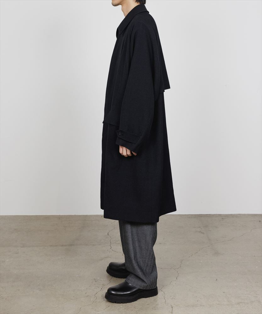 RAGLAN SLEEVE COAT TUMBLED WOOL SERGE