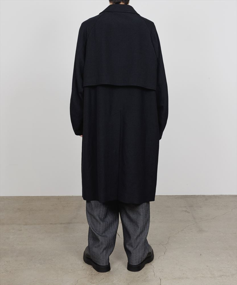 RAGLAN SLEEVE COAT TUMBLED WOOL SERGE