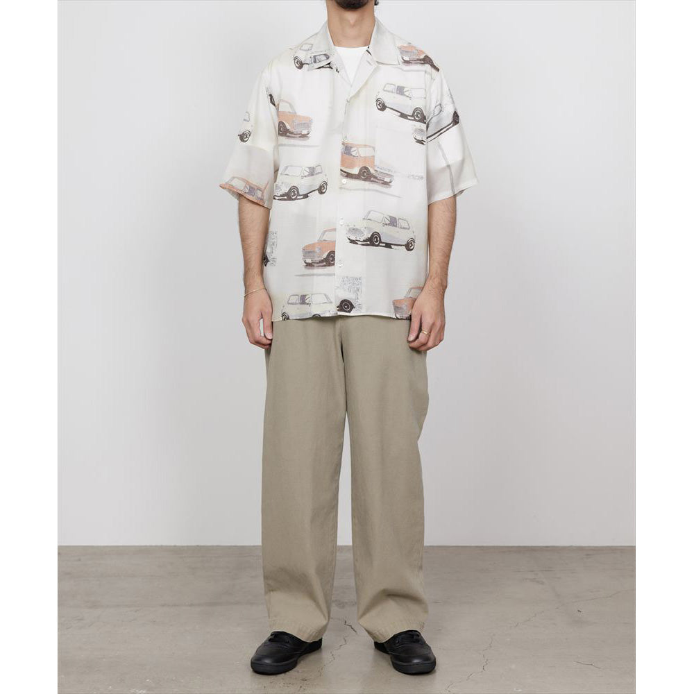 OPEN COLLAR S/S SHIRT CUPRO SILK LAWN
