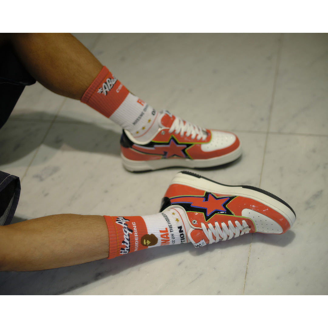 SAINT Mxxxxxx × BAPE® SOCKS FAINAL(WHT/RED)