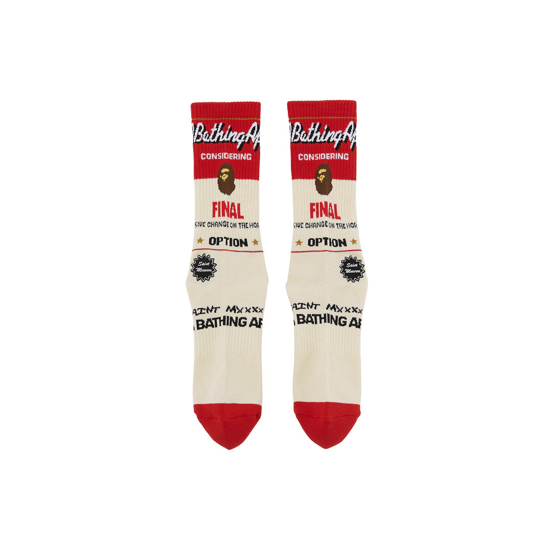 SAINT Mxxxxxx × BAPE® SOCKS FAINAL(ECRU/RED)