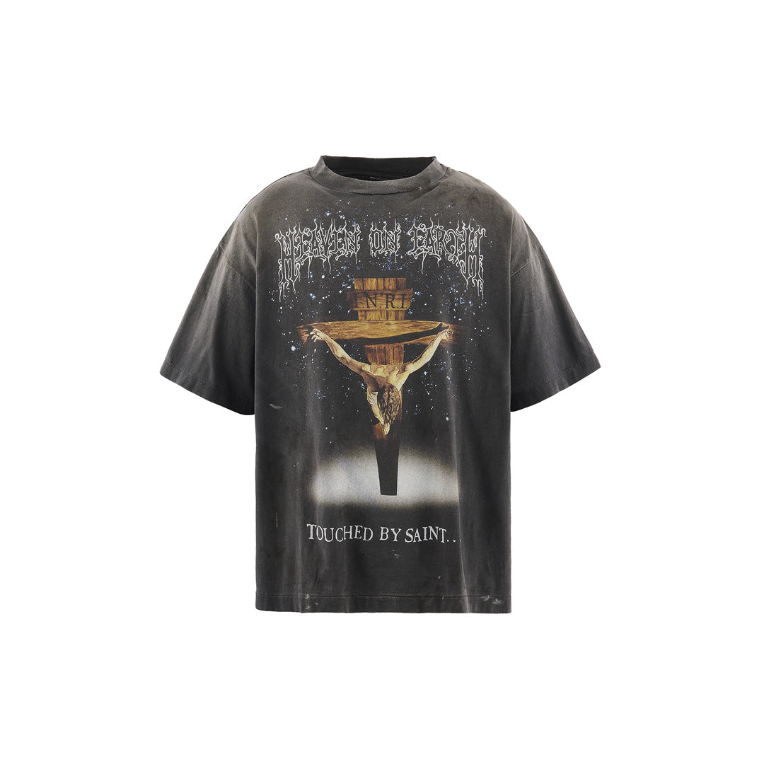 THE BONEZ ジーザス　ブラック　tシャツ　Lサイズ　クロス Saint Mxxxxxx (セントマイケル) JESUS SM-MK8-0000-002 (SM-MK8-0000
