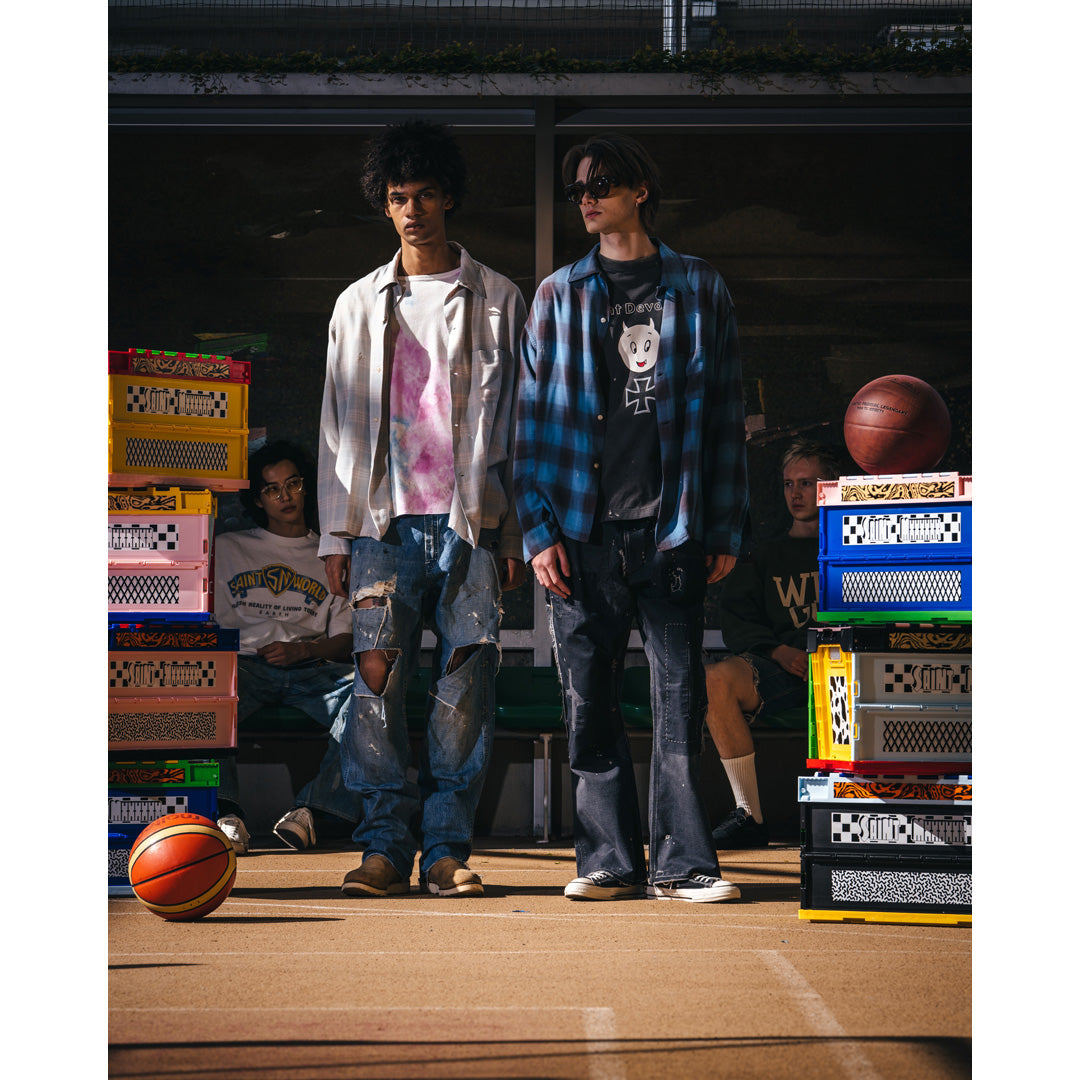 RAYON SHIRT (CHECK) BLUE