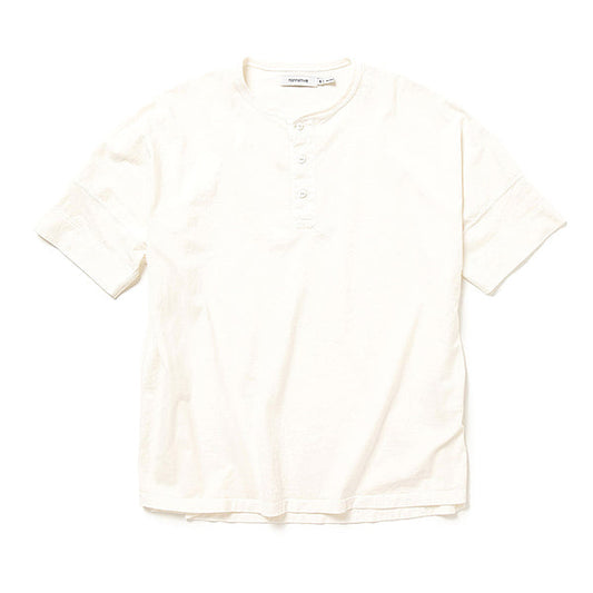 CLERK S/S HENLEY NECK TEE COTTON PIQUE OVERDYED