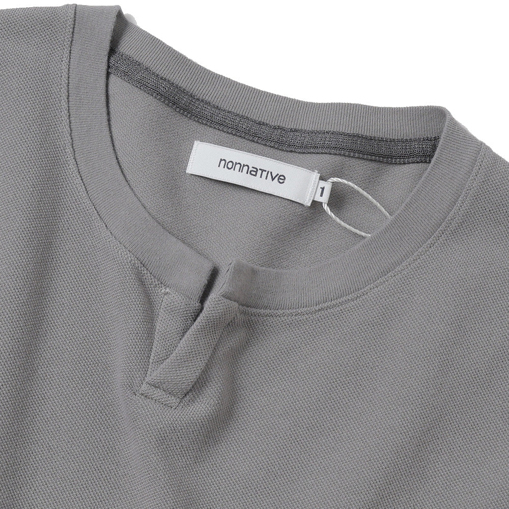 CLERK S/S T-NECK TEE COTTON PIQUE OVERDYED