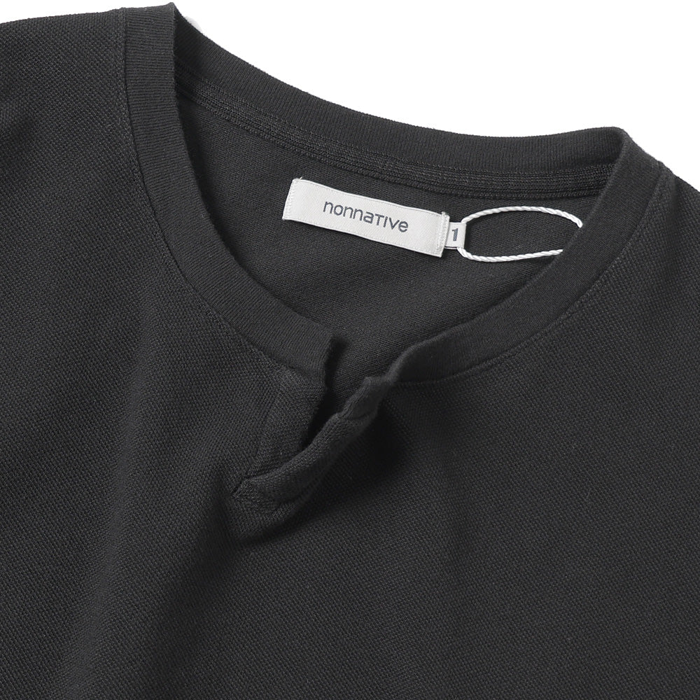 CLERK S/S T-NECK TEE COTTON PIQUE OVERDYED