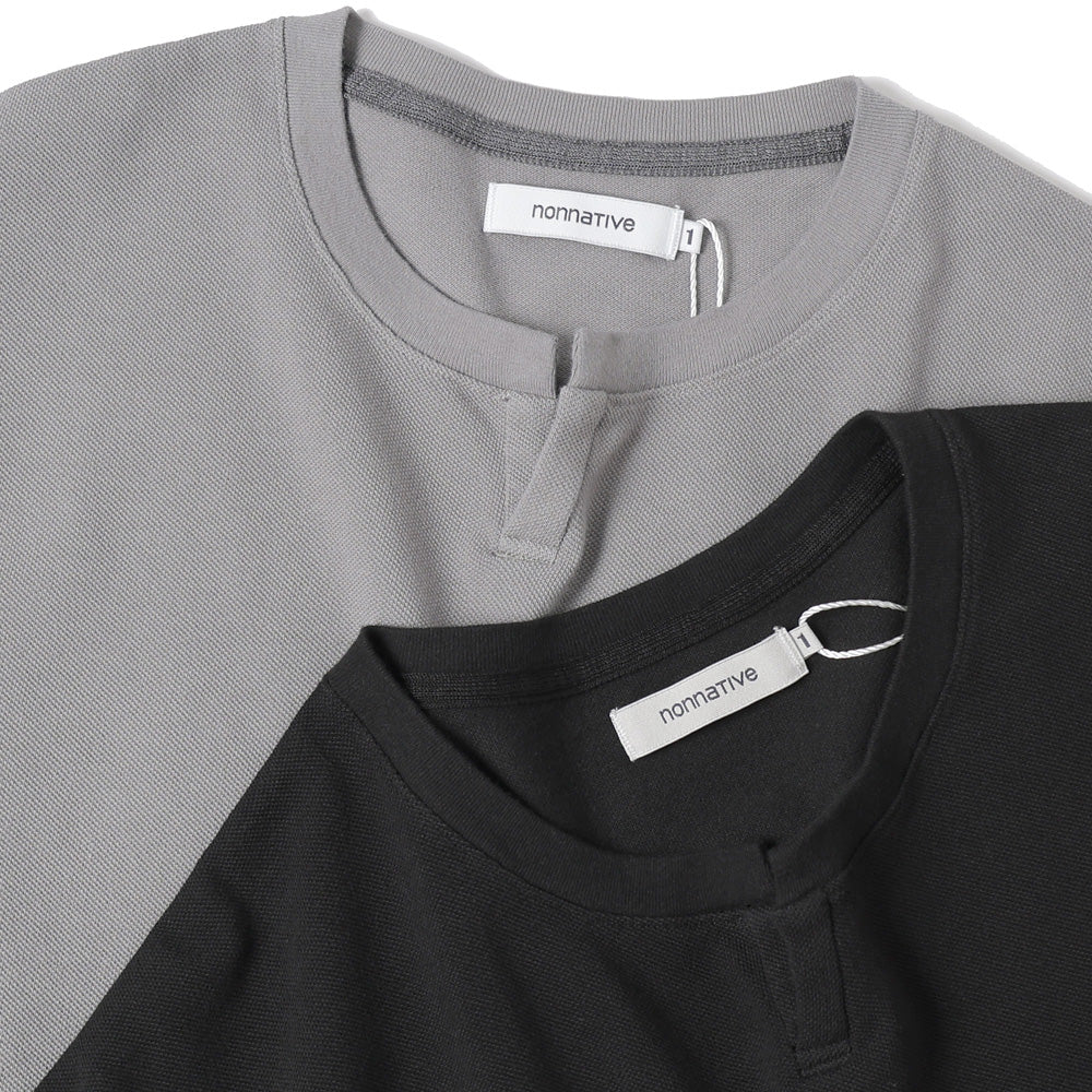 CLERK S/S T-NECK TEE COTTON PIQUE OVERDYED