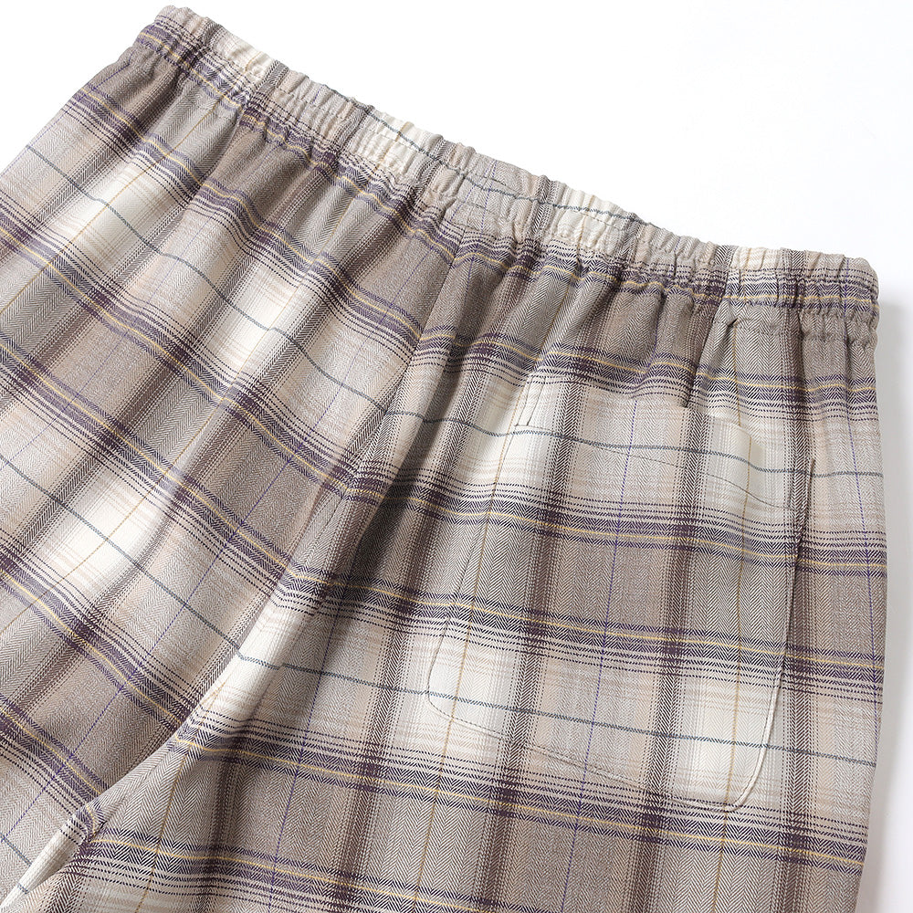 SUPER LIGHT WOOL CHECK EASY SLACKS