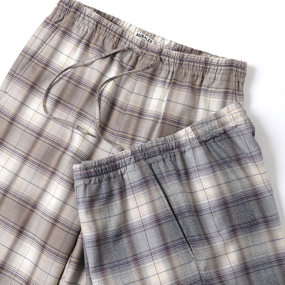 SUPER LIGHT WOOL CHECK EASY SLACKS