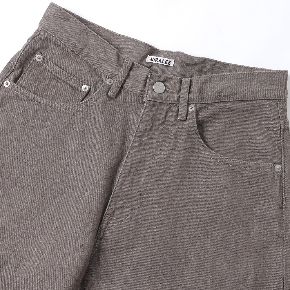 HARD TWIST BROWN DENIM WIDE PANTS