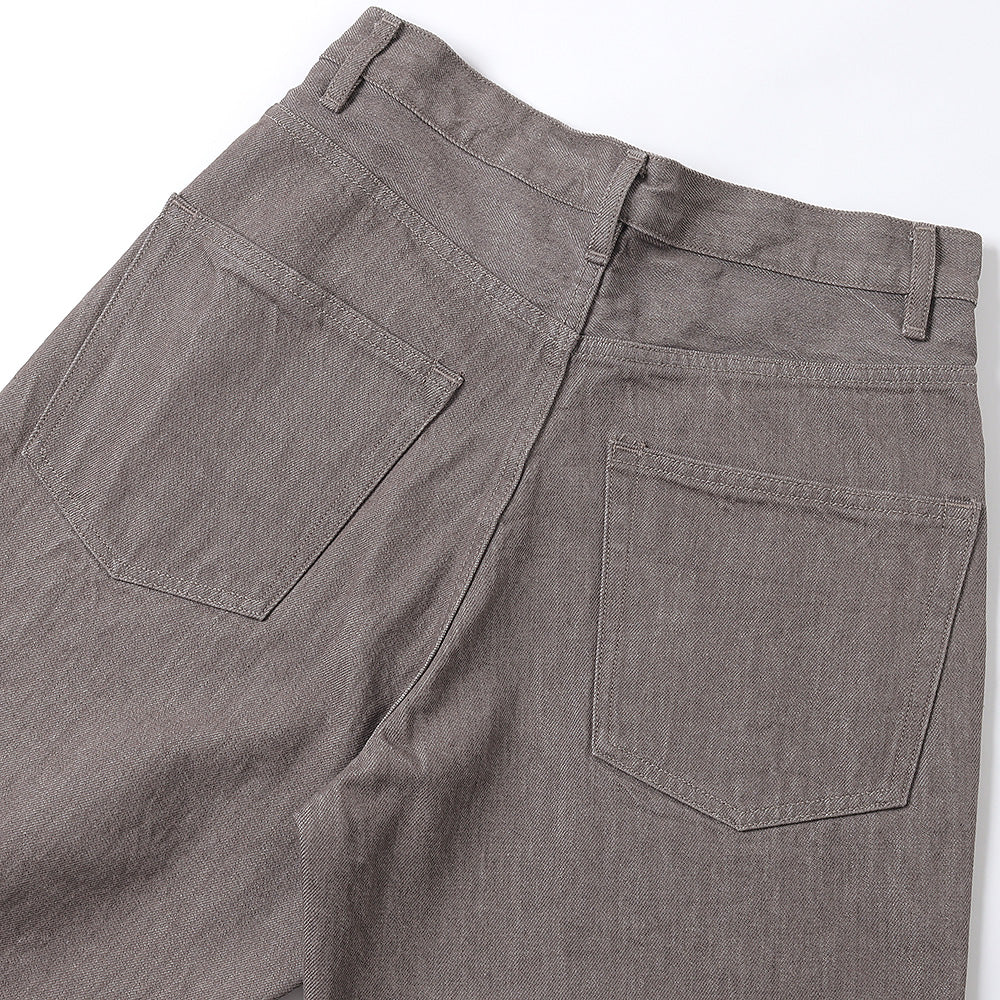 HARD TWIST BROWN DENIM WIDE PANTS