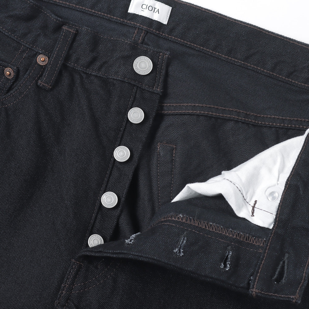 Straight 5 Pocket Pants/Black(One Wash)