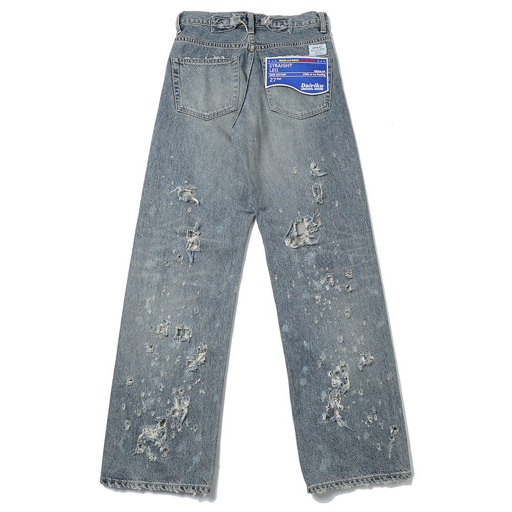 Damage Straight Denim Pants