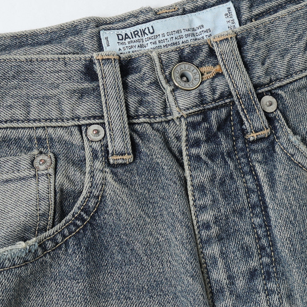 Damage Straight Denim Pants