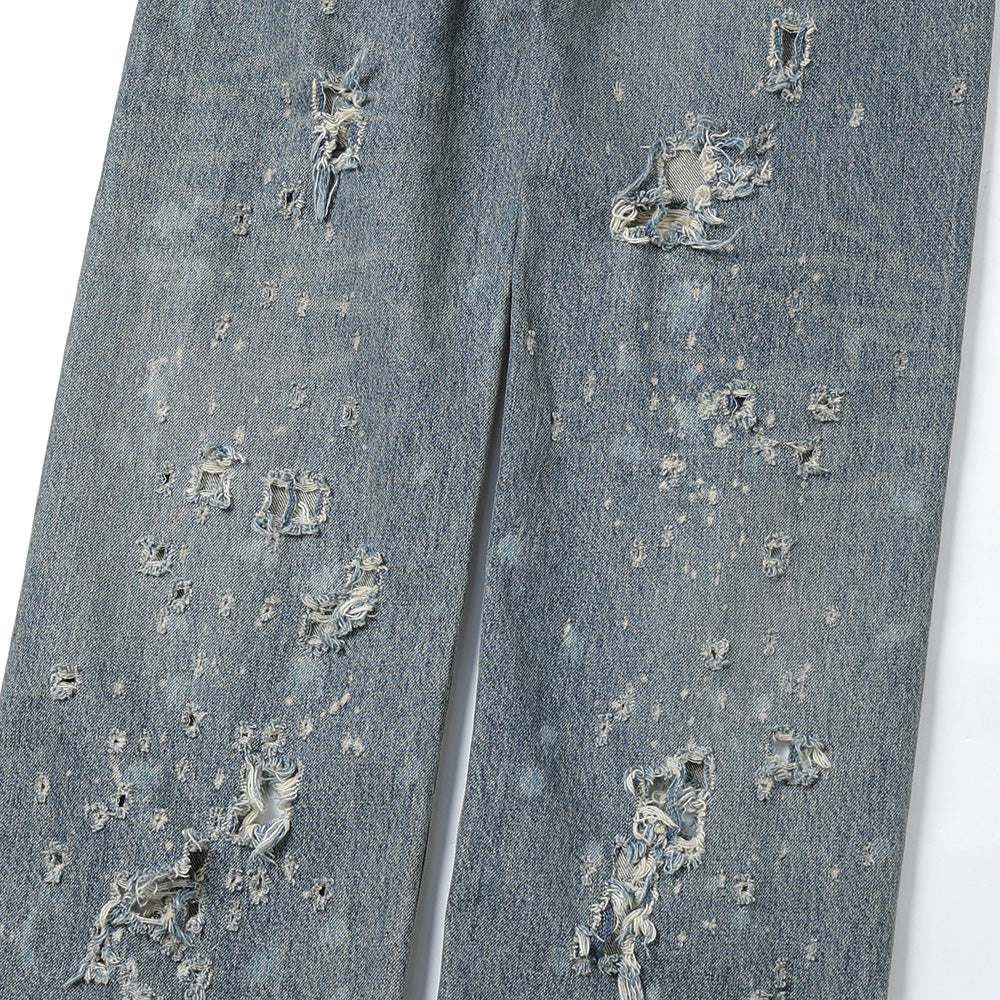 Damage Straight Denim Pants