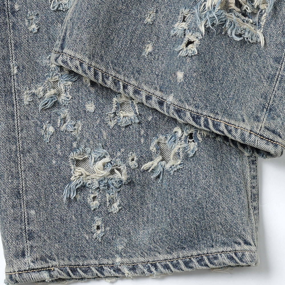 Damage Straight Denim Pants