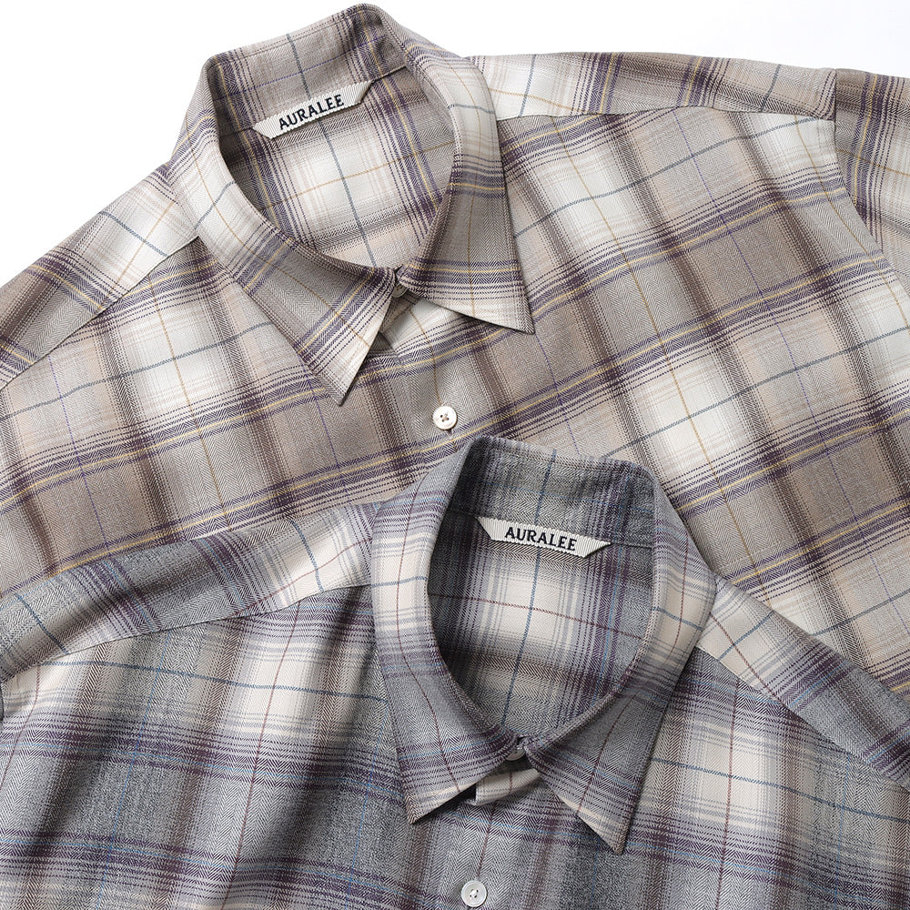 SUPER LIGHT WOOL CHECK SHIRT