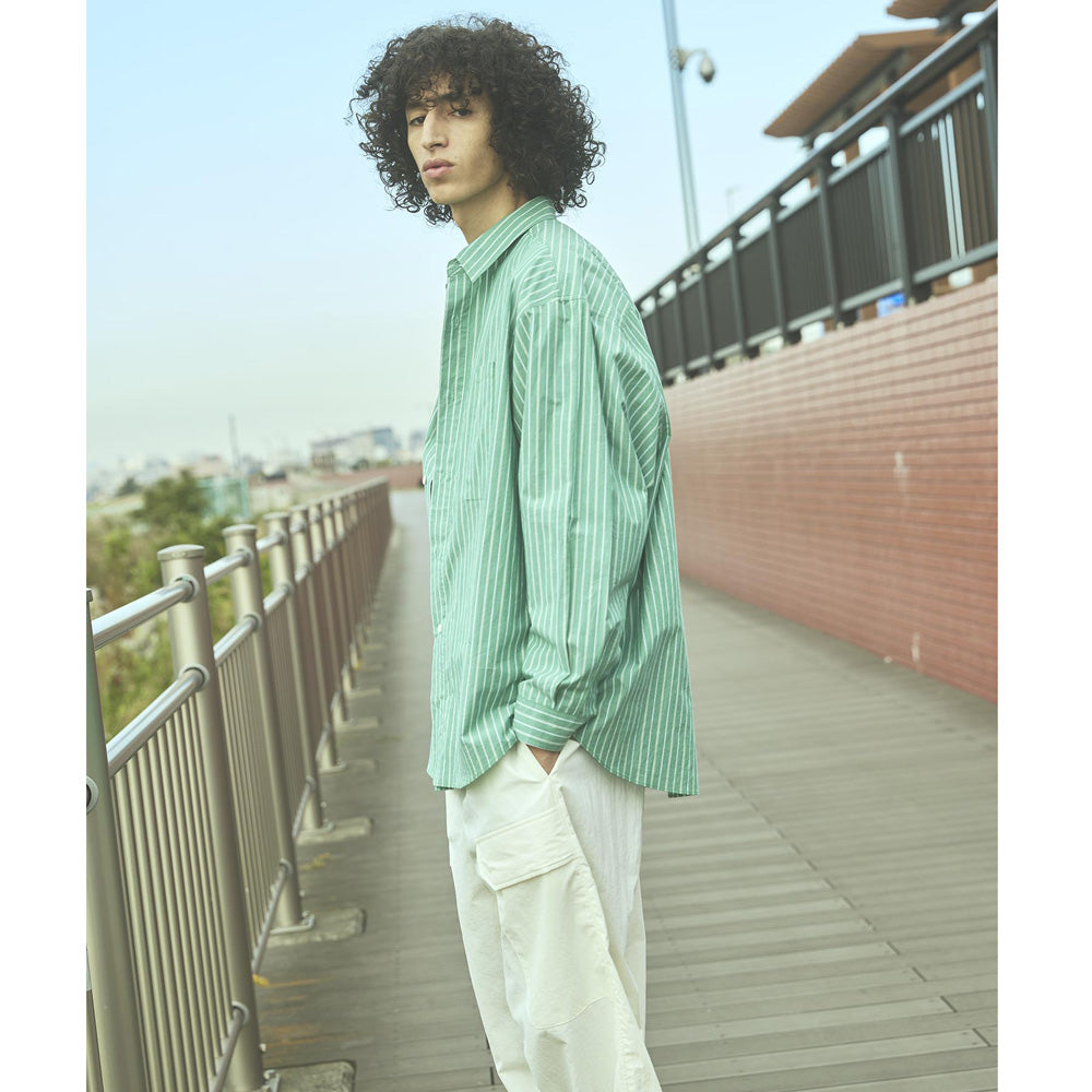 Stripe Oversized Pocket Shirt