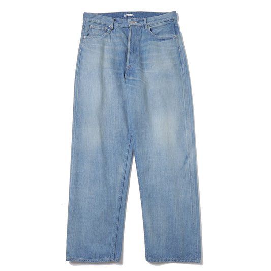 SELVEDGE FADED LIGHT DENIM WIDE PANTS