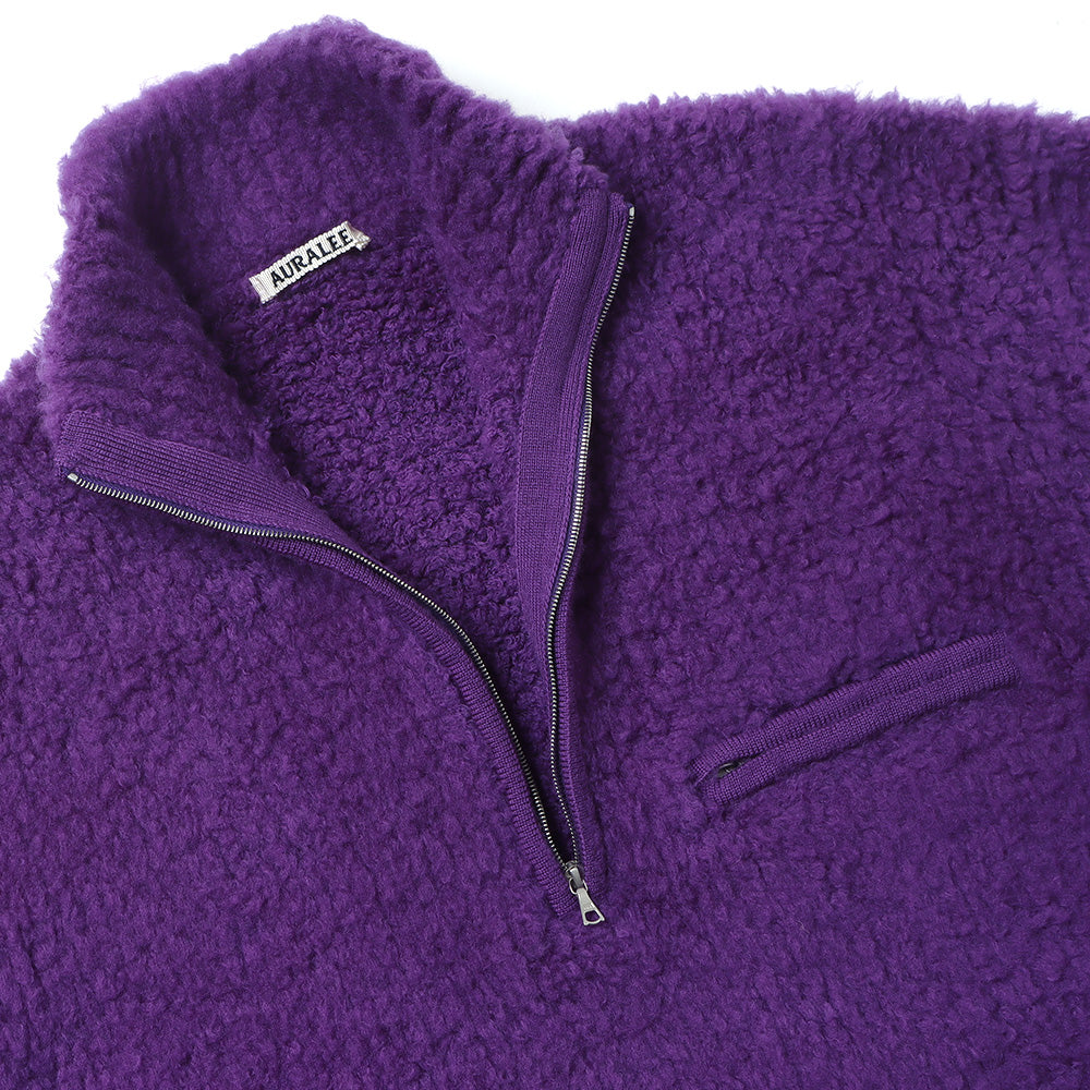 MERINO WOOL BOA KNIT HALF ZIP P/O