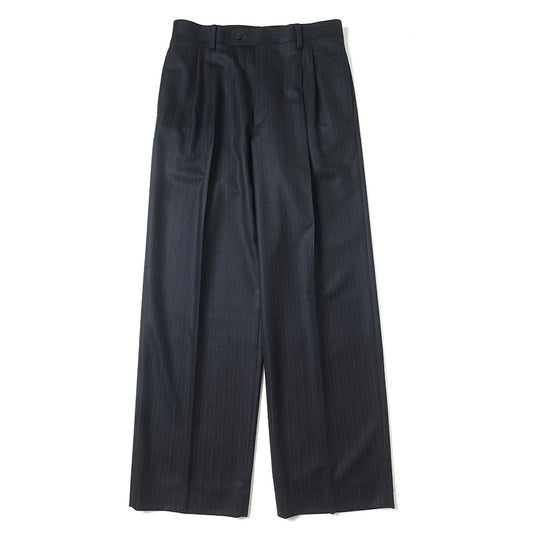 WOOL FULLING FLANNEL STRIPE SLACKS