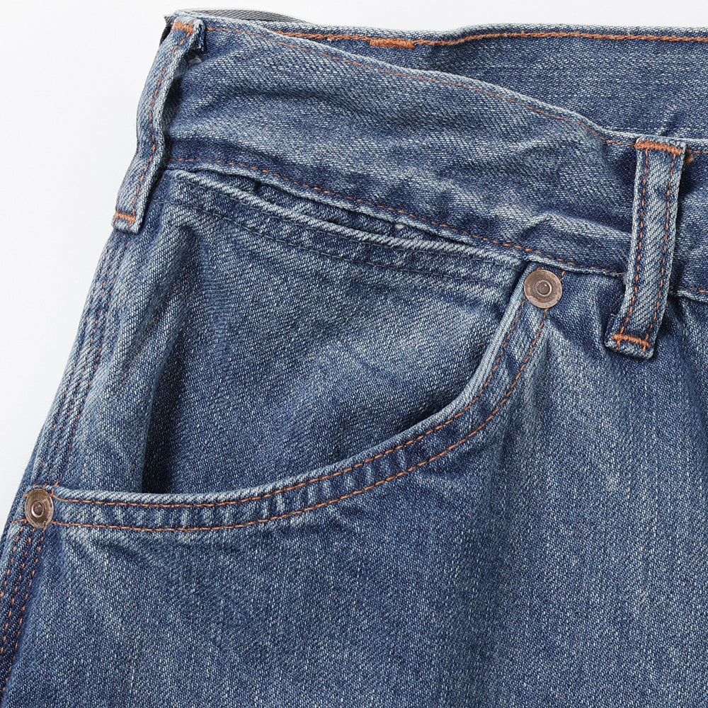 Denim Painter Pants(Medium Dark Blue Damage)