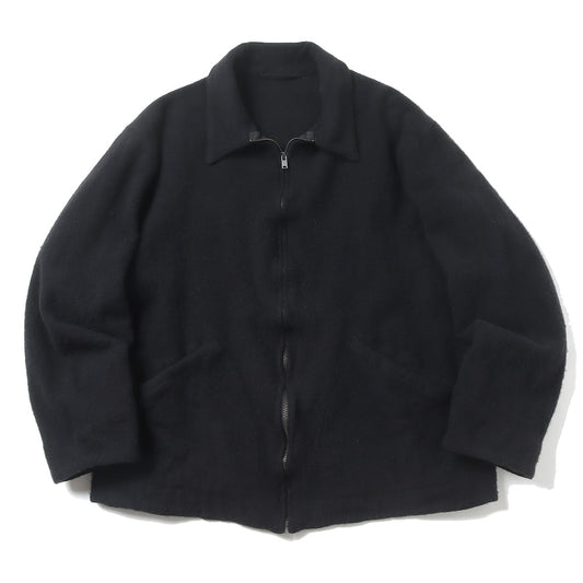 Felted wool short zip jacket