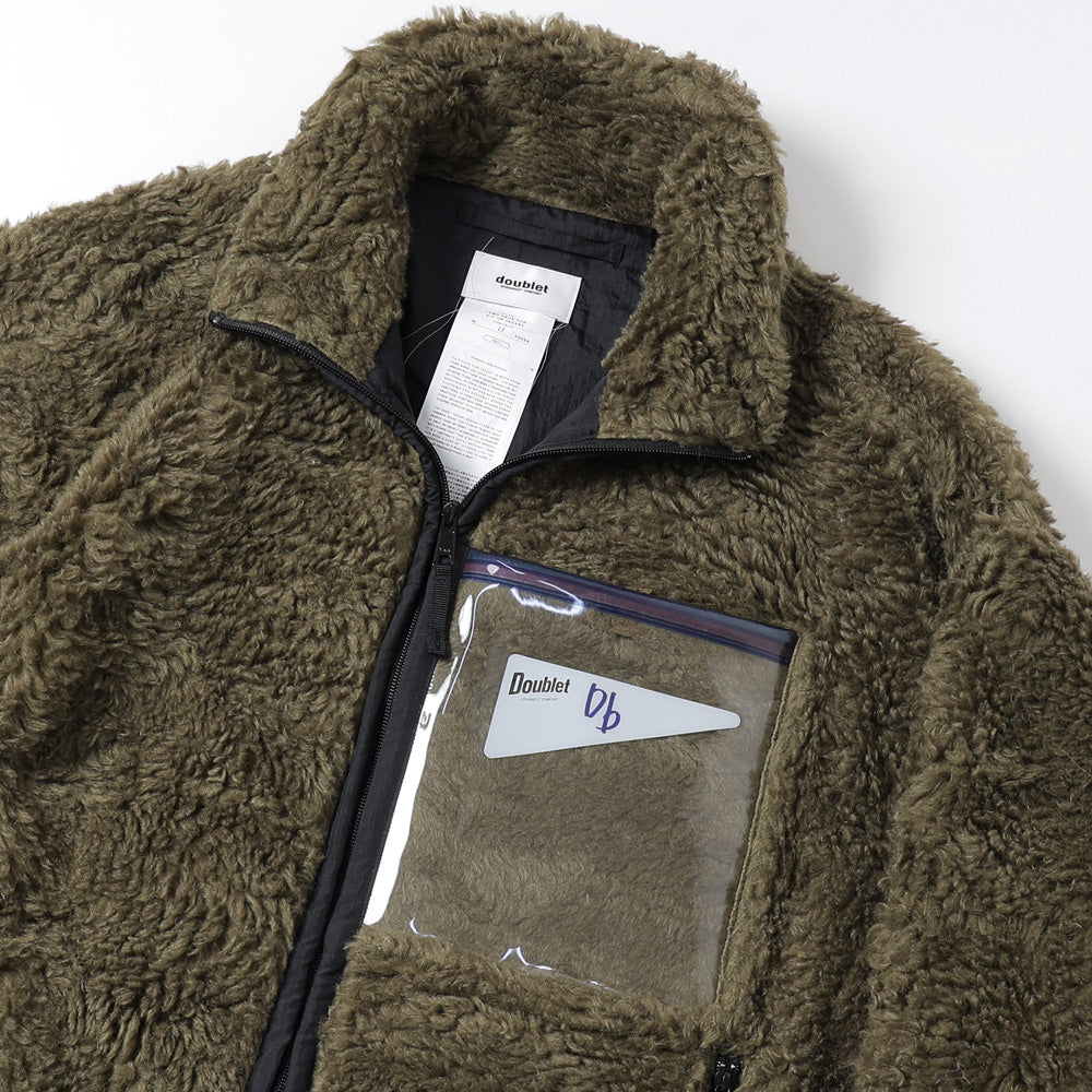 HEMP FAUX FUR ZIP-UP JACKET