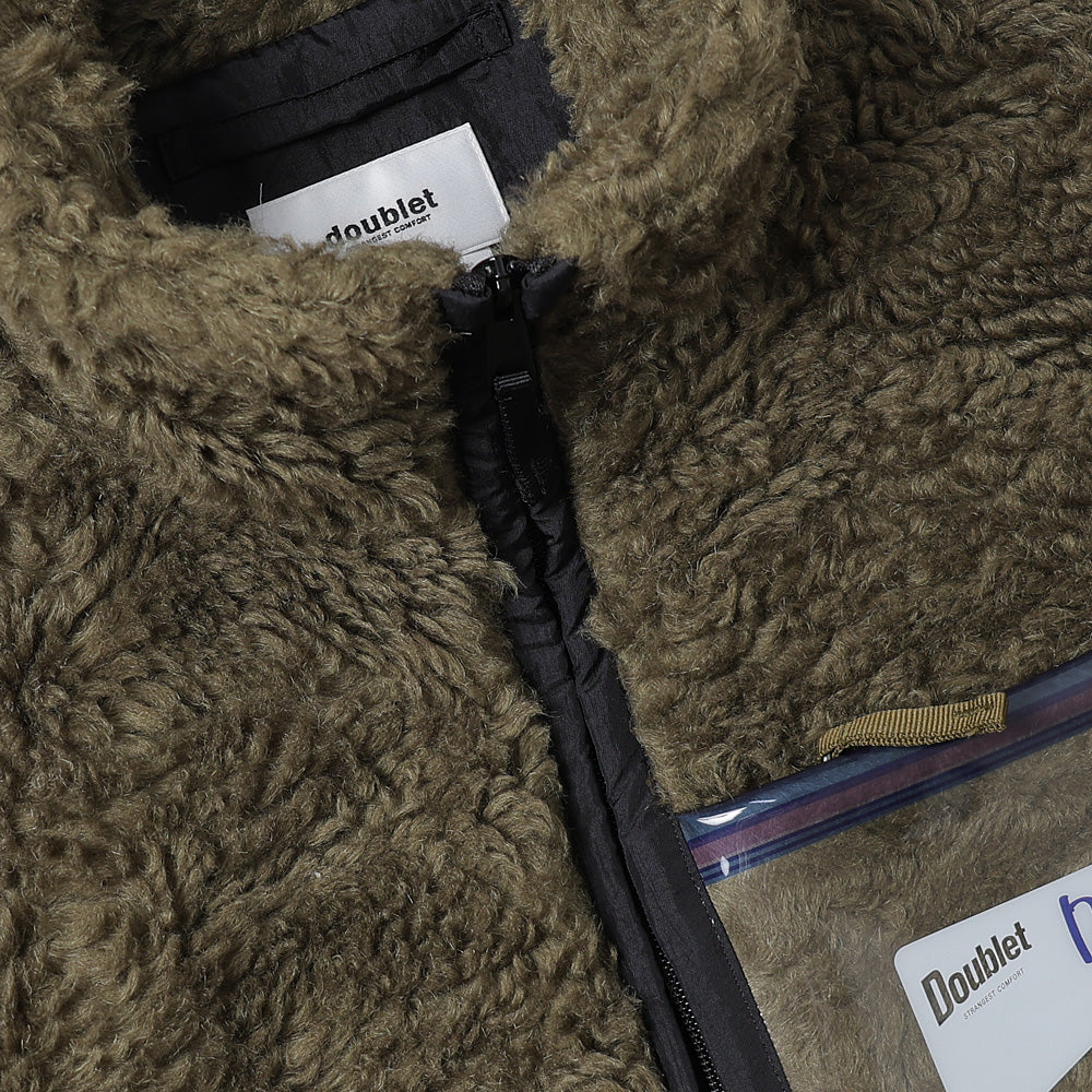 HEMP FAUX FUR ZIP-UP JACKET