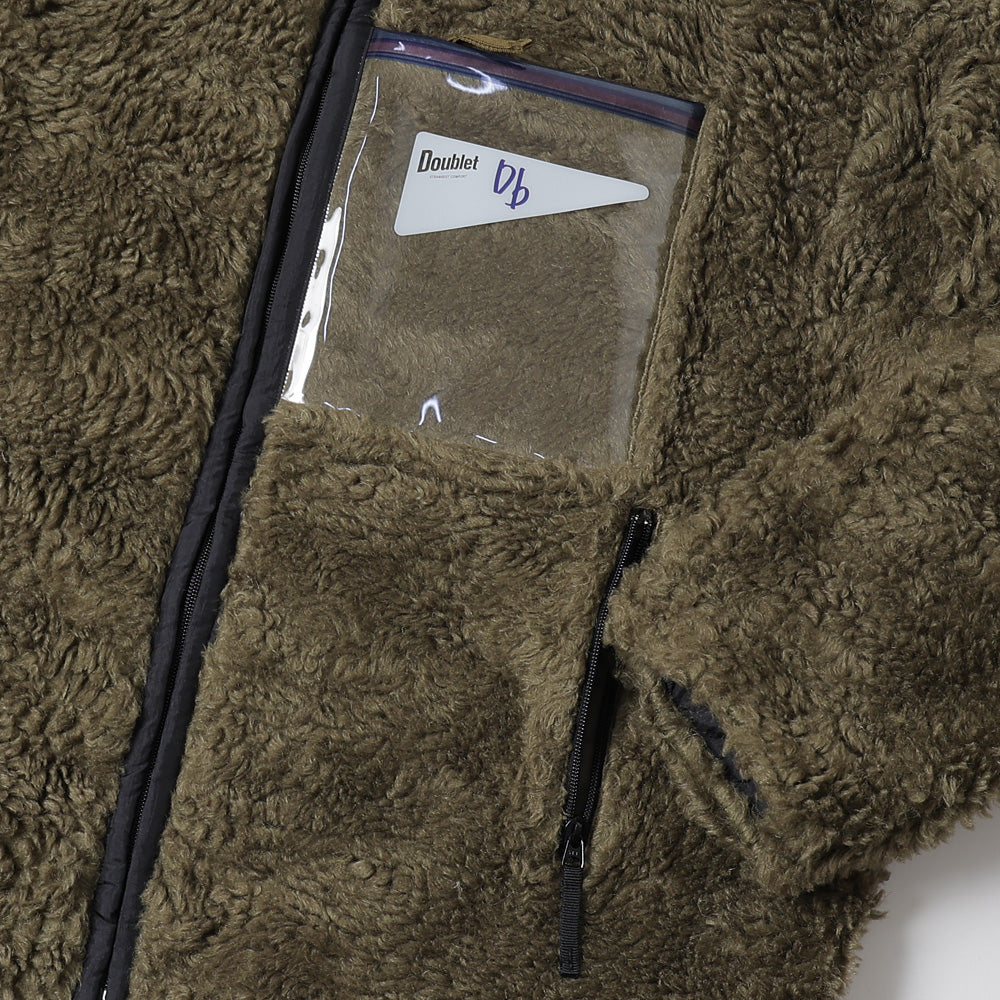 HEMP FAUX FUR ZIP-UP JACKET