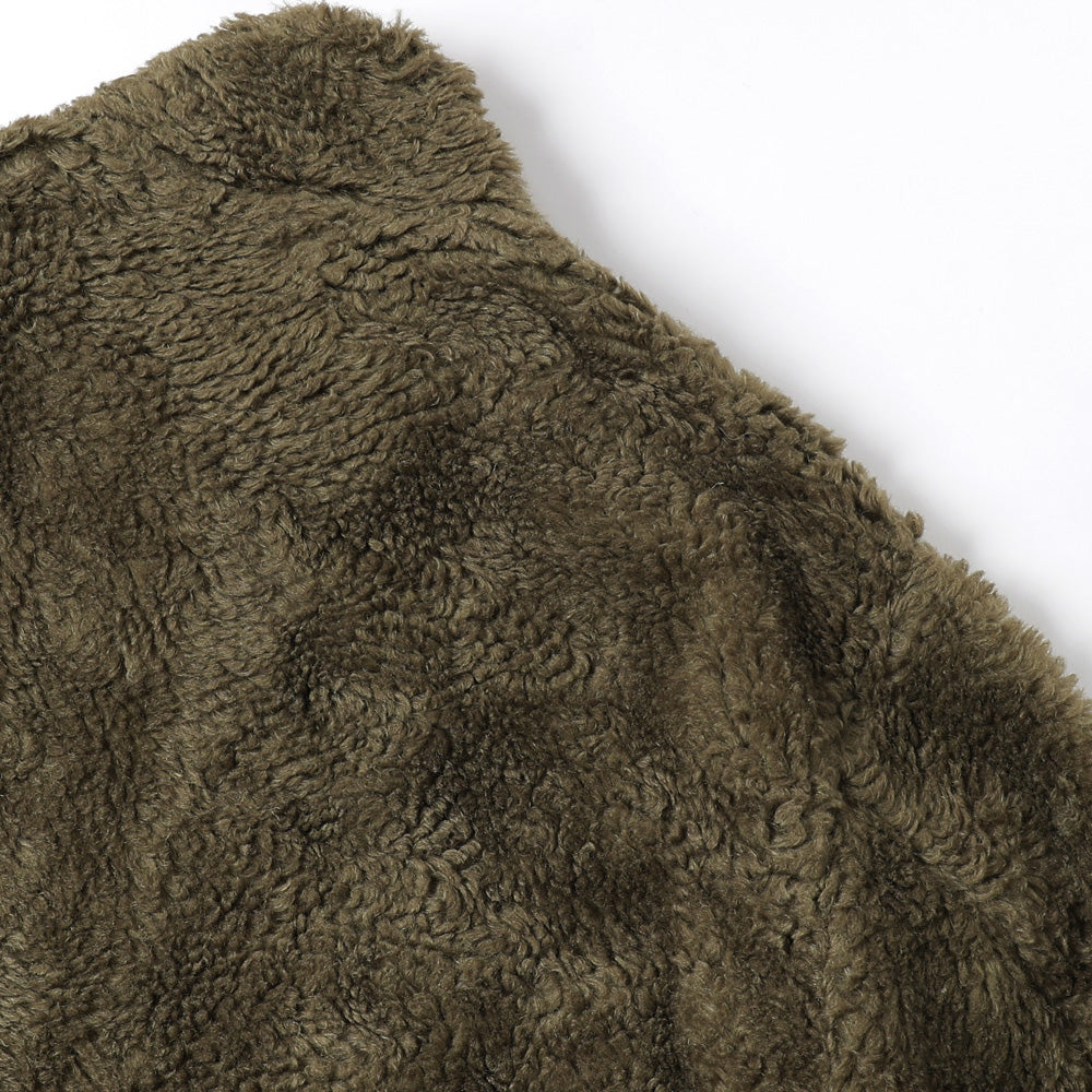 HEMP FAUX FUR ZIP-UP JACKET