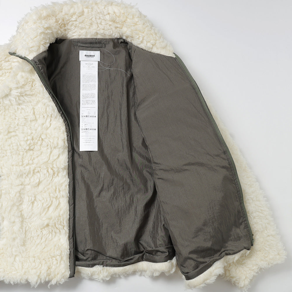 HEMP FAUX FUR ZIP-UP JACKET