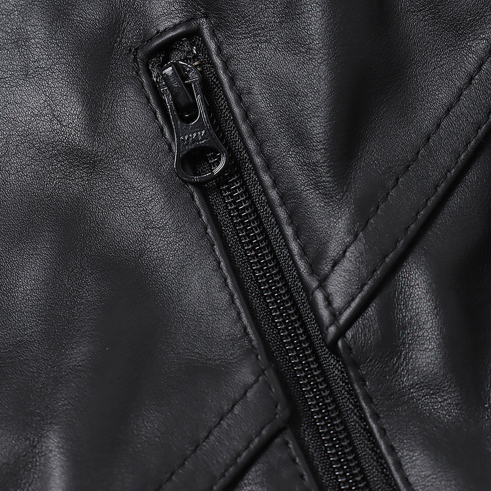 WRINKLE LEATHER TRACK JACKET