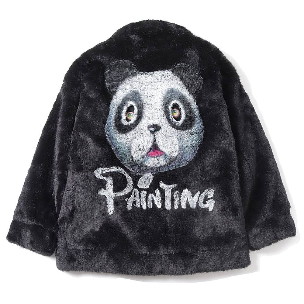 S doublet ANIMAL HAND-PAINTED FUR JACKET