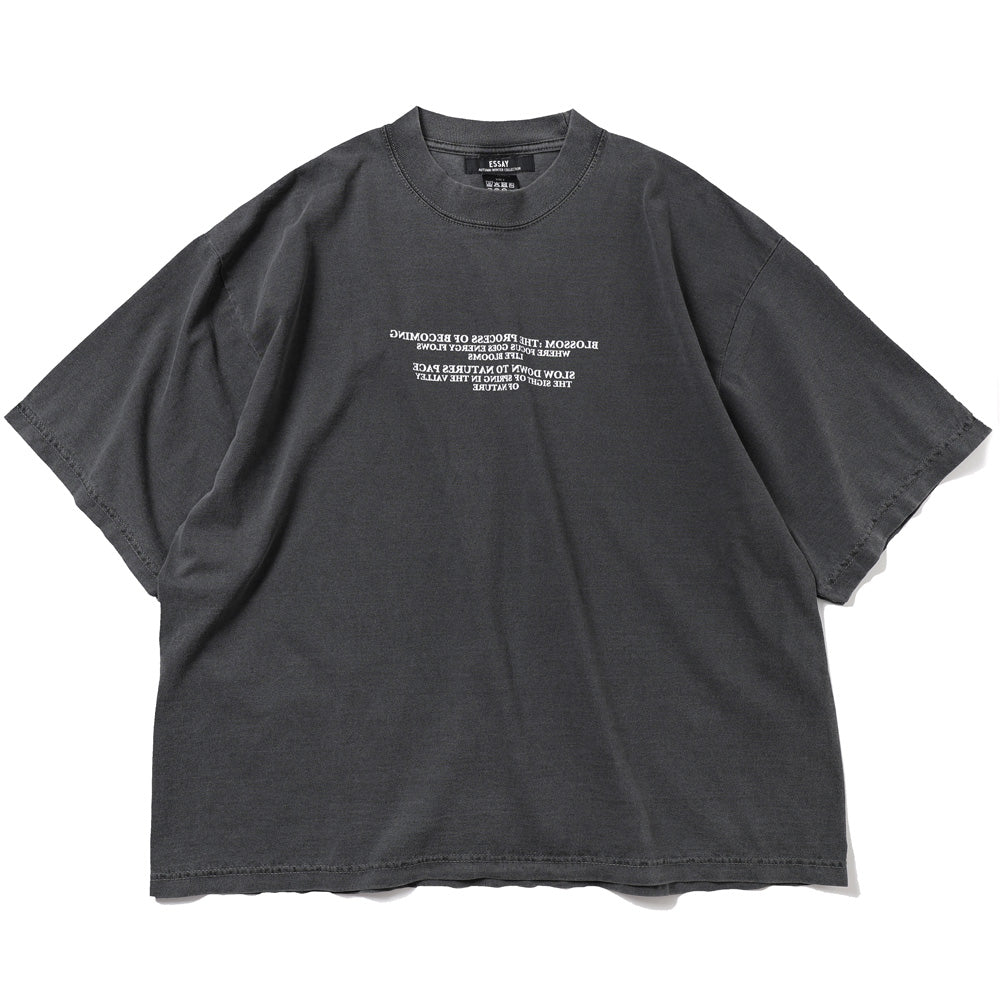 ESSAY PIGMENT DROPSHOULDER T-SHIRT - BLACK – TOYASIDO