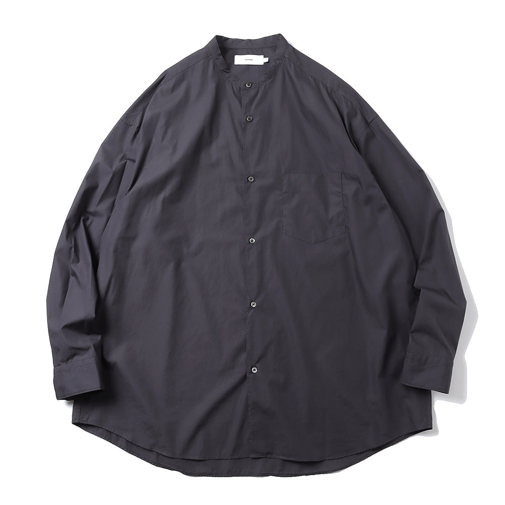 Broad L/S Oversized Band Collar Shirt