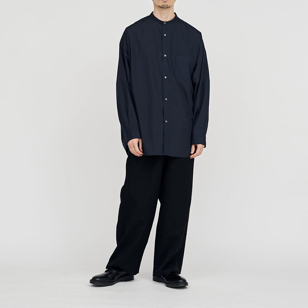 Broad L/S Oversized Band Collar Shirt