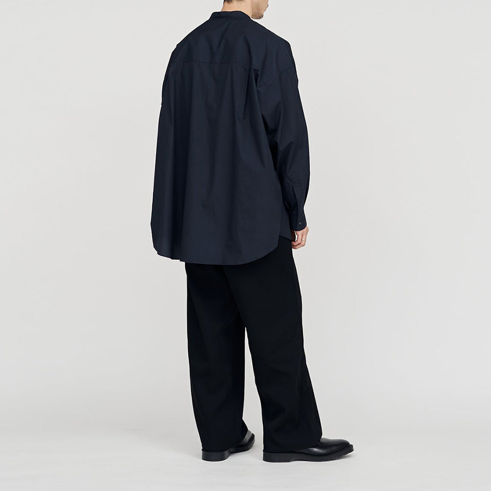 Broad L/S Oversized Band Collar Shirt