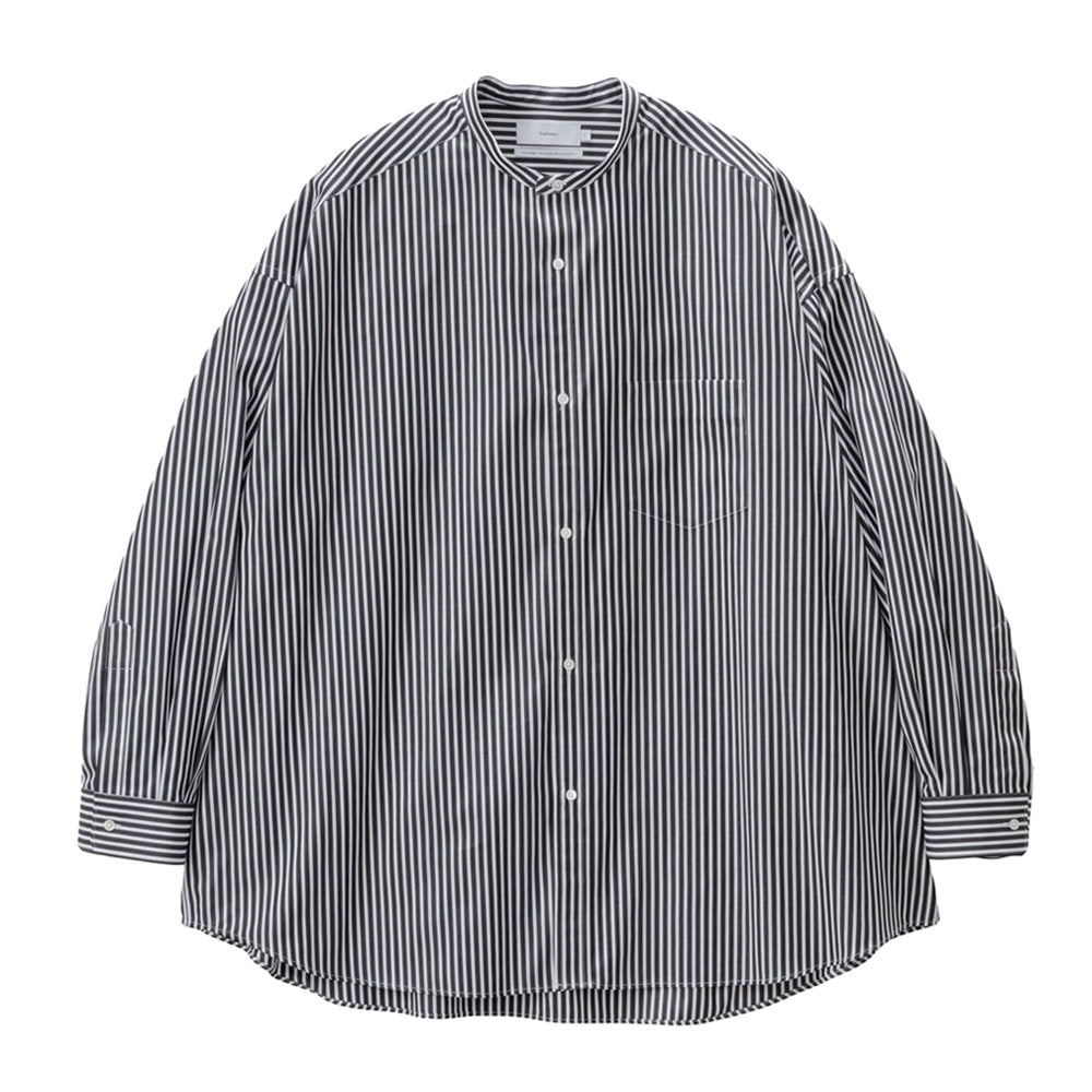 High Count Band Collar Round Cut Oversized Shirt