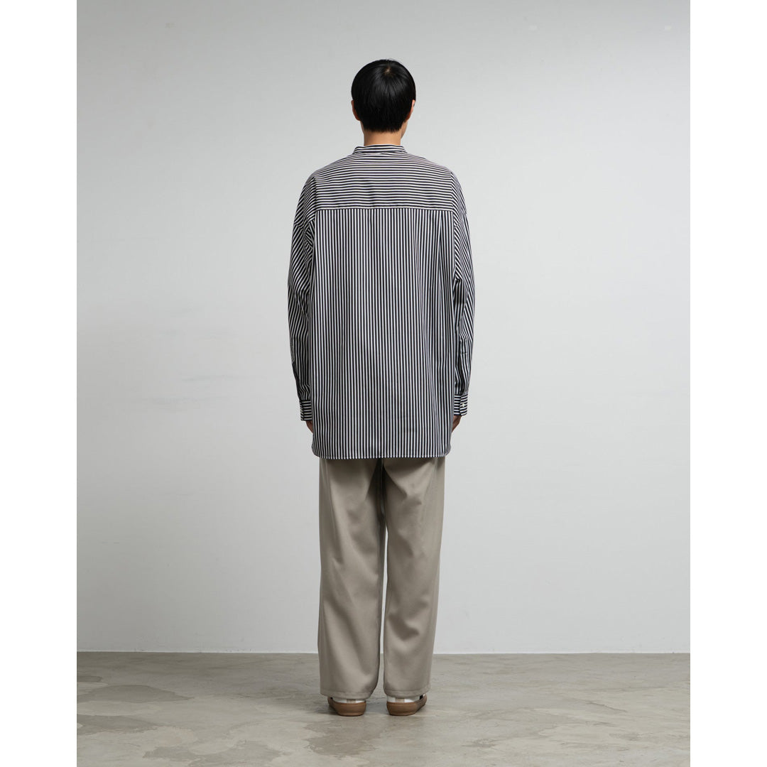 High Count Band Collar Round Cut Oversized Shirt