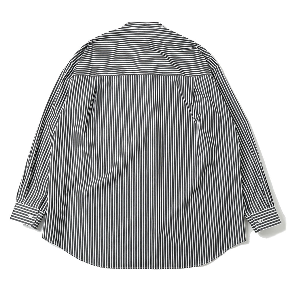 High Count Band Collar Round Cut Oversized Shirt